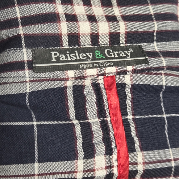 Paisley & Gray Men's Blue Plaid Bromley Notch Slim Fit Cotton Jacket Size 44R - Picture 10 of 13